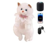 zwxqe Stuffed Cat School Backpack, Cute Plush Bag, Soft Kids Bag with Lightweight Mini School Backpack Comfortable Design, Straps Easy Carry for Elementary Students Daycare Beach Travel, bianco, Se