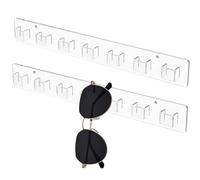 zwxqe Sunglass Organizer Wall, Acrylic Eyeglasses Shelf, Eyewear Display Rack with Ledge, Transparent Mountable Holder, Space Saving Frame Bracket for Collectors and Home Office