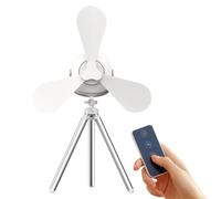zwxqe Tent Ceiling Fan, Usb Portable Light, Remote Control, 7200 mAh Battery Power, Compact Silent Cooling, Ideal for Outdoor, Canopy, Patio, Bed, Gazebo, Beach 36.24 Inch White