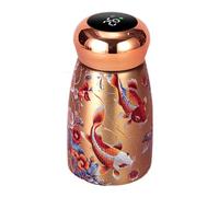 zwxqe Thermal Cups, Insulated Bottles, Retro Chinese Style Design, Hot Cold Drink Protection, Portable Mug, Ideal for Travel Camping School Kids Outdoor Use, 2.56x2.56x5.12 in