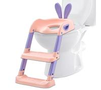 Zwxqe Toilet Seat, 2-in-1 Foldable Potty Trainer With Step Stool, Safe Bathroom Accessory, 15,35 x 27,17 Inches Anti-Slip Design For Kids Ages 6 a 10 Anni