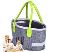 zwxqe Tote Bag for Women, Grocery Carrying Oval Case, Portable Audio Player Organizer, Foldable Kids Travel Toy Container, Cosmetic for Arts and Crafts Storage Use, Felt, verde, Se référer au