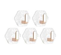 zwxqe Towel Hooks for Bathrooms, Adhesive Shower Hooks, Set di 5 No Drill Robe Racks for Rv, Apartment, Dorm, Kitchen, and Poolside Storage, Easy to Install Bathroom Organizers