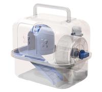 zwxqe Transparent Hamster Travel Carrying Case, Portable Pet Container, Ventilated Outing Case Small Pets, Hamster Carrier for Hiking, Walking, and Outdoor Adventures 9.45x7.09x7.87in