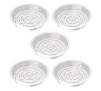 zwxqe Transparent Plant Saucer Tray, Protective Pot Trays, 5 Pack Flower Pot Plates Indoor Outdoor Plants, Garden And Home Plant Accessories, Reusable Water Catcher for Houseplants Flowers