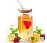 zwxqe Tumbler in vetro | 473 ml resistente al calore trasparente riutilizzabile, bicchiere da bere per acqua e bevande ghiacciate, per casa, bar, viaggi estivi, adulti, adolescenti, birra, whisky