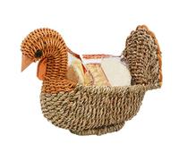 zwxqe Turkey Shaped Rattan Basket, Turkey Shaped Candy Basket, Decorative Candy and Snack Container for Vegetables Potatoes Bread Crackers Chips Kitchen Pantry Counter Table Party Easter Centerpiece