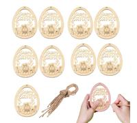 zwxqe Unfinished Wood Ornaments - Easter Eggs Paintable Decorations, Blank Wooden Cutouts for Crafting and DIY Projects, Creative Activity for School Party Home Bedroom Apartment Family Gatherings