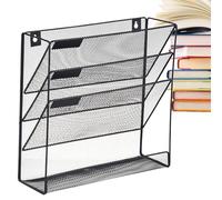 zwxqe Wall File Organizer, 4-Tier Hanging Storage Rack, Space-Saving Document Sorter, 12,8 x 4,13 x 12,6 Inches Multifunctional Mail and Paper Holder for Office and Home Organization
