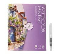 zwxqe Watercolor Workbook, Beginner-Friendly Painting Guide, Creative Water Color Book, Includes 12-Color Paint and Brush, Artistic Sketchbook for Coloring and Practice