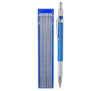 zwxqe Welder's Mechanical Pencil, 2,0 mm Metal Marker with 12 Silver Round Refills, Built-In Sharpener, Pipefitter Tool for Steel Construction and Woodworking Fabrication