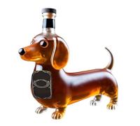 zwxqe Whiskey Bottles, Dachshund-Shaped Alcohol Bottles for Liquor, Decorative Animal Statua Wine Container, Ideal for Birthday, Housewarming, Bar Display, Home Collection