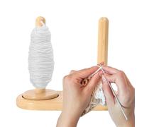zwxqe Yarn Holder - Wooden Thread Ball Spindle Dispenser - Yarn Spinner Crocheting,for Knitting Lovers Knitters Crocheters Enthusiasts Women Craft Projects DIY Home