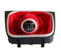 ZWYUEEO Pomello Auto Per Golf 5 Per Golf 6 MK5 MK6 R32 2004-2009 Manuale 5 6 Marce Pomello Del Cambio In Pelle Scamosciata PU Cuffia Completa Pomello Del Cambio Auto(6 Speed-Red)