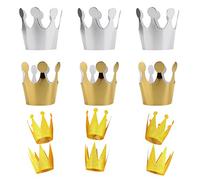 ZWZNBL 12 pezzi cappelli decorativi corona, corone principesse, corone di carta oro e argento, cappelli da festa re corona regolabili per feste del giubileo d'oro, compleanni, celebrazioni