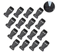 ZWZNBL 16 pezzi di fibbie per cinghie larghe 20 mm, fibbie di ricambio in plastica nera, fibbie per zaini, fibbie a clip, adatte per chiusure per cinture per la manutenzione delle fibbie.