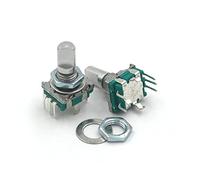 ZXAOMMBEA Encoder rotativo 2PCS ad ASSE Semi/Prugna, Lunghezza Impugnatura 15mm/20mm Interruttore codice/EC11/Potenziometro Digitale con Interruttore 5Pin(Half 15mm)