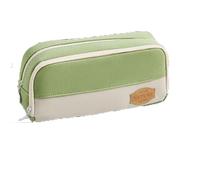 Zxarunas astucci Astuccio Compatible with matite di grande capacità il ritorno a scuola astuccio matite a doppio strato semplice organizer cancelleria da ufficio astuccio portapenne(Groen)