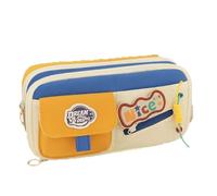 Zxarunas astucci Astuccio portapenne di grande capacità Compatible with scuola ufficio con cerniera cancelleria bambini adolescenti ragazzi e ragazze astuccio portapenne(Geel)