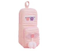 Zxarunas astucci Astuccio portapenne grande con capacità La scuola inizia, 3D, astuccio portapenne, organizer, con manici, Compatible with ragazze astuccio portapenne(Roze)