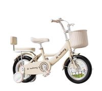 Zxarunas Auto a dondolo Biciclette per ragazze dai 3 ai 10 anni, biciclette per ragazze da 12 a 20 pollici con striscioni, Campanello e cestino, biciclette per bambini Twister Auto(Beige1,14inch)