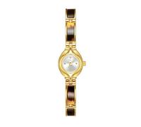 Zxarunas Confezione da 2 orologi al quarzo impermeabili con cinturino in tartaruga e ambra, quadrante piccolo rotondo retrò, un bellissimo regalo for le donne(Gold-white)