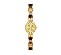 Zxarunas Confezione da 2 orologi al quarzo impermeabili con cinturino in tartaruga e ambra, quadrante piccolo rotondo retrò, un bellissimo regalo for le donne(Gold)