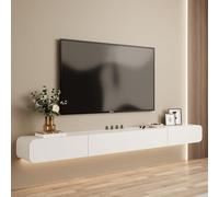 Zxarunas Console multimediale montata a parete con 2 cassetti Porta TV galleggiante in legno massello Mensola TV sospesa for l'home office