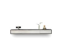 Zxarunas Console multimediale montata a parete con cassetti Supporto TV galleggiante in legno massello Mensola TV sospesa for l'home office(Black-white,120cm)