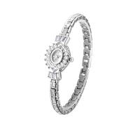 Zxarunas Orologio analogico al quarzo di lusso leggero, orologio impermeabile luminoso, orologio ovale con quadrante piccolo, adatto for abbinamenti di abiti, feste e serate(Silver)