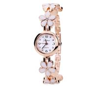 Zxarunas Orologio da polso da donna, alla moda, al quarzo, a forma di fiore, digitale, con strass, quadrante in scala