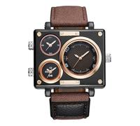 Zxarunas Orologio da polso Multi-Time Zone Square Watch Casual Quarzo Orologio da polso da uomo con cinturino in tela può essere abbinato con abiti casual