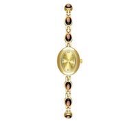 Zxarunas Orologio di lusso con intarsi in avventurina e nefrite, orologio al quarzo ovale, orologio con bracciale impermeabile, può essere regalato alle donne(Tiger eye stone gold)