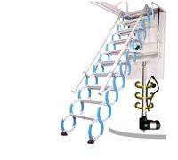 Zxarunas Scale della soffitta Ladder telescopico a soppalco Semi-Automatico Ladder di retratto Pieghevole Montato a Parete con corrimano per Uso Domestico e Commerciale Scala per soppalco