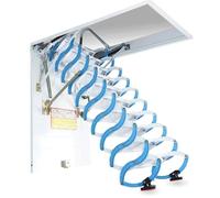 Zxarunas Scale della soffitta Scala del soffitto soffitto Attico Attico Scala Attico Ringrabile a soppalco Manuale Montano Montaggio Montano Soffitto Piegale Scale Blue Bianco Scala per soppalco
