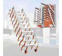 Zxarunas Scale della soffitta Scala della soffitta montata a Parete, Scale Pieghevole Sistema di tiro in soffitta per Ambienti di tetti di Garage di soffitti Senza braccioli Scala per soppalco
