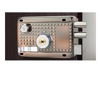 Zxarunas Traditional Nightlatch Electro Brass Finish Standard Security Double Lock Cylinder Interlocking Locking Structure set maniglie(Right-opening with edge)