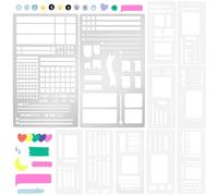 ZXBBTZ Set di 11 stencil per bullet journal, riutilizzabili, per calendario, schizzi, taccuini, accessori per tracker