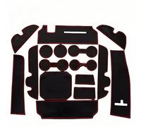 ZXBL Tappetino Console Centrale Tappetini in Gomma per Toyota Highlander 2015-2018, Imbottitura per Cucitura Porta Accessori Sottobicchieri,Red