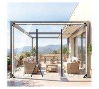ZXCASDF Telo PVC Trasparente occhiellato，telone in PVC con Cerniera，Chiusura balconi e verande，Resistente agli Strappi,Resistente ai Raggi UV,per Gazebo,autorimesse,terrazze(H2.4xW5m/H7.8xW16.4ft)