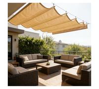 ZXCASDF Wave Shade Vele Retrattili，Retrattile Vele Wave Shade，Pergola Retrattile per Esterni，Resistenza allo Strappo Raffreddamento，Rete Protezione Solare Anti-UV Del'onda(W1.6*L8m/W5.24*L26.25ft)