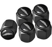 ZXCDRFT 4 Pezzi Auto Valvola Pneumatici per Aston Martin Virage II 2011-2012, Prova di Perdita Impermeabili Valvole di Pneumatici Tappi Sostituzione Tappi,Black