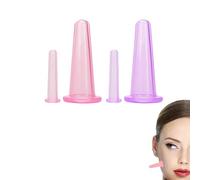 ZXCHOME 4 Pcs Coppetta Anticellulite Coppette Viso Coppettazione Massaggio Coppette Massaggio Viso Coppette Cellulite Silicone Coppettazione Viso Silicone Vacuum Viso Coppettazione del Viso