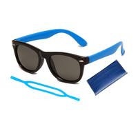 ZXCHOME Occhiali da sole polarizzati per bambini flessibile in gomma per 3 a 10 anni，Con custodia per occhiali blu e cordoncino per occhiali