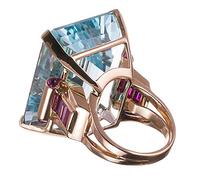 ZXCM Grandi Anelli di Colore Oro Rosa zircone cubico in Pietra per Le Donne Anello di Moda Regalo di Moda Gioielli Moda
