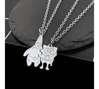 zxcs 2pcs / Set Cute Anime Collana Collana Sweetheart Ciondolo Collana Rainbow Broken Hip Hop Jewelry per i Migliori Amici Regalo-Default
