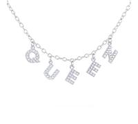 zxcs Catena Originale personalità Hip Hop Lettera Girocollo collane per Le Donne alla Moda Argento Colore Catena di Stile Punk Stile Ragazze-B-Queen