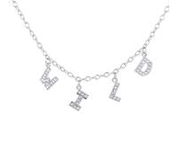 zxcs Catena Originale personalità Hip Hop Lettera Girocollo collane per Le Donne alla Moda Argento Colore Catena di Stile Punk Stile Ragazze-B-Wild