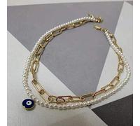 zxcs Collana di Girocollo di 10mm Miami Cuban Collana di Girocollo per Perle da 8mm per Uomo e Donne in Acciaio Inox