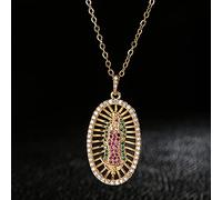zxcs Collana in Acciaio Inossidabile Vergine Maria Collana in Oro Bijoux Collana di Cristallo in Cristallo Donna Pendente di Moda Gioielli cattolici